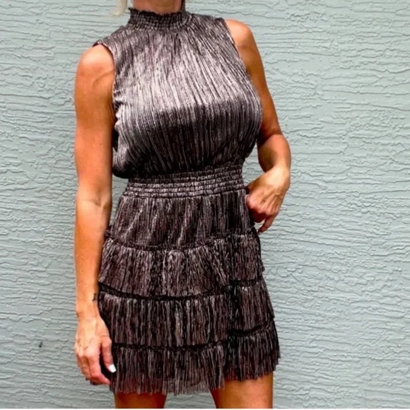 brown hawaiian dress Jojo Ruffle Shoulder Low Back Dress White main image 0